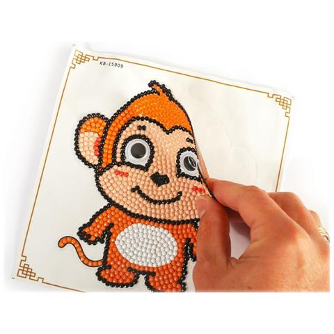 Kit Di Pittura A Diamante Fai Da Te - Etichetta Per Bagagli A Forma Di Scimmia - Foto 1