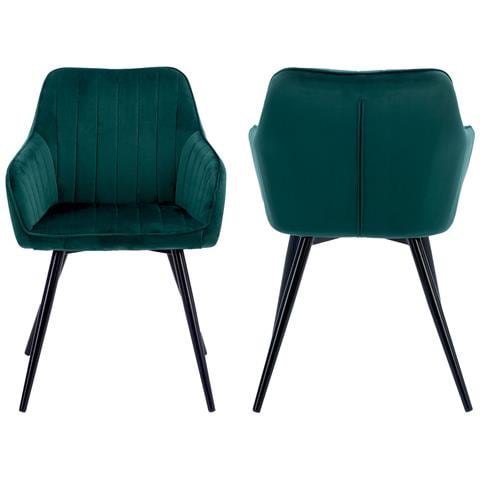 Sedia Bertille In Velluto Verde - Foto 10