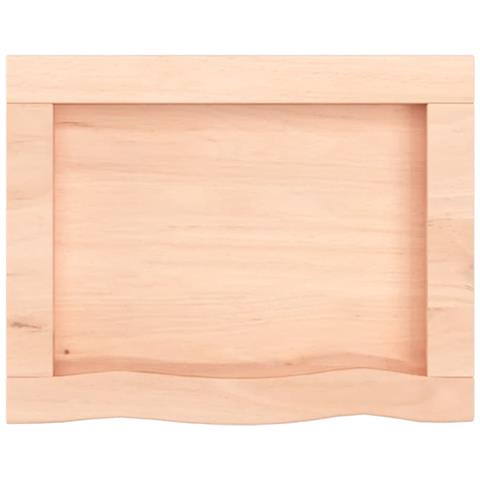 Piano Bagno 40x30x (2-6) cm in Legno Massello Non Trattato - Foto 2