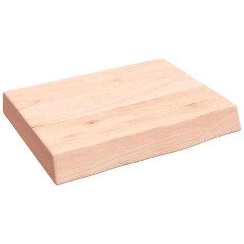 Piano Bagno 40x30x (2-6) cm in Legno Massello Non Trattato - Foto 1