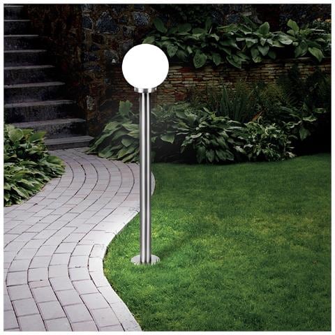 Lampada Contemporanea Da Esterno Nisia Alta 1 Luce Acciaio Inox Grigio - Foto 1