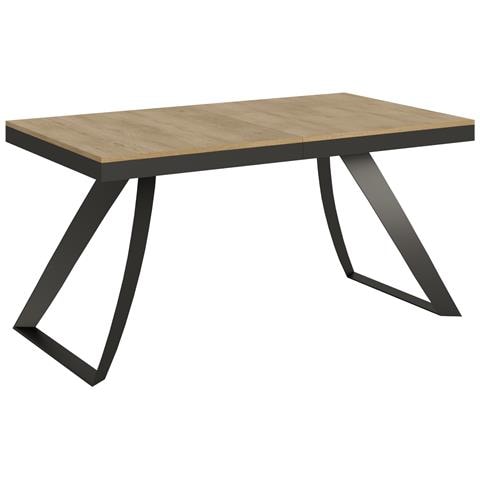 Tavolo Allungabile 90x160/420 Cm Proxy Evolution Telaio Antracite - Quercia Natura - Foto 6