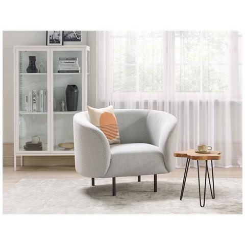 Poltrona Tessuto Bianco E Nero Loen - Foto 1