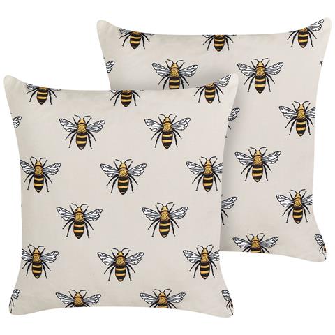 Set Di 2 Cuscini Da Esterno Beige 45 X 45 Cm Canneto - Foto 2