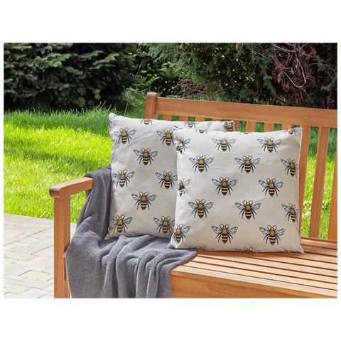 Set Di 2 Cuscini Da Esterno Beige 45 X 45 Cm Canneto - Foto 1