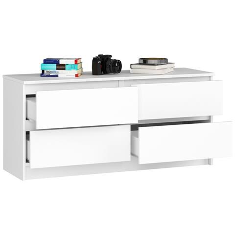 Cassettiera K120, 4 cassetti, 120x40x55 cm, Colore Bianco - Foto 2