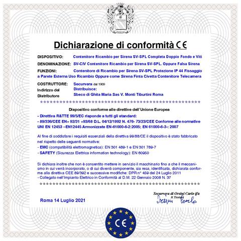 Involucro Di Ricambio Per Sirena Sv-spl Da Esterno Ip44 Può Essere Utilizzata Come Sirena Finta O Civetta Nascondere T - Foto 2
