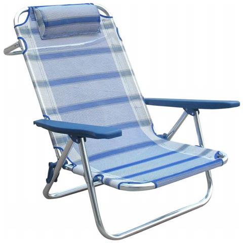 Spiaggina Chiudibile In Alluminio Con Cuscino E Schienale Regolabile - Foto 2