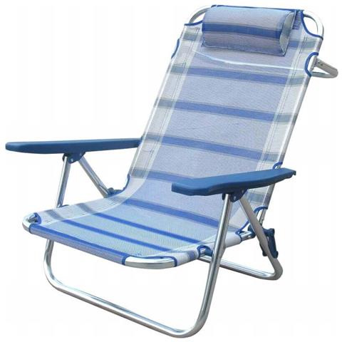 Spiaggina Chiudibile In Alluminio Con Cuscino E Schienale Regolabile - Foto 1