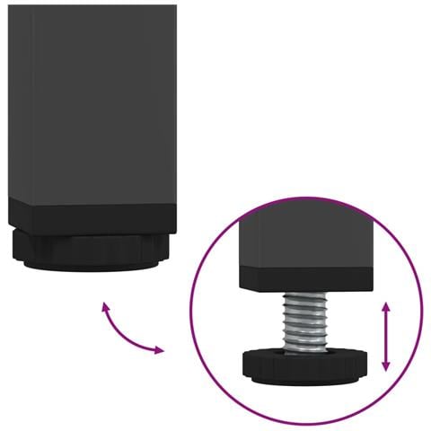 Tavolino da Salotto Nero 68x50x50,5 cm in Acciaio - Foto 10