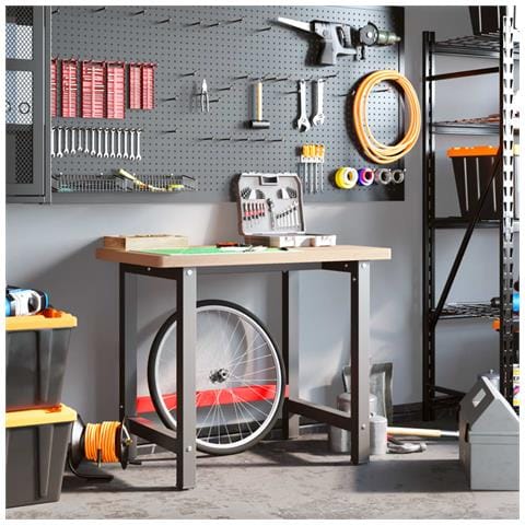 Banco Lavoro 100x60x83 Cm Legno Massello Faggio Rettangolare - Foto 2