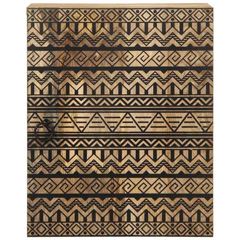 Mobile Pensile Da Bagno Nero 38x33,5x48 Cm Legno Massello Mango - Foto 3