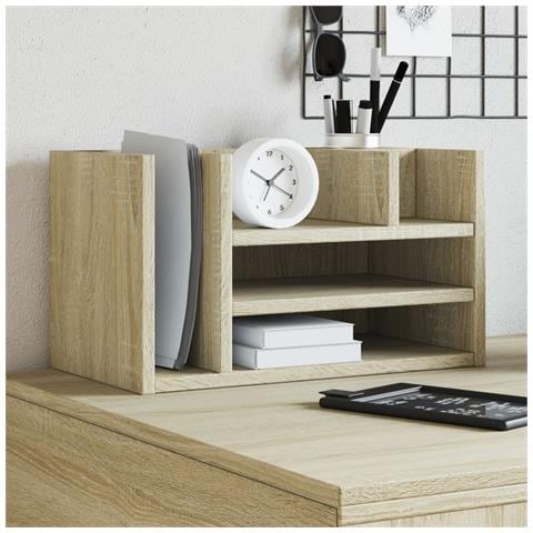 Organizer Scrivania Rovere Sonoma 44,5x24x25 Legno Multistrato - Foto 1