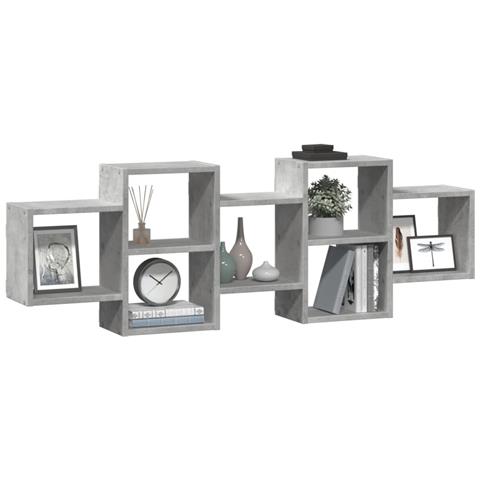 Scaffale A Muro Grigio Cemento 129x18x42 Cm In Truciolato - Foto 3