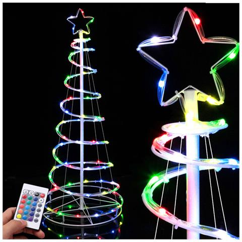Albero Di Natale Luminoso 100 Luci A Led Spirale Per Interno Ed Esterno 150 Cm - Foto 1