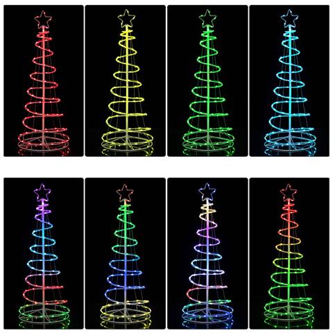 Albero Di Natale Luminoso 100 Luci A Led Spirale Per Interno Ed Esterno 150 Cm - Foto 5
