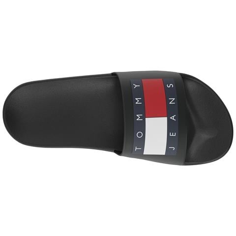 Black Casual Open Pool Slide Infradito Sintetico Scarpe Uomo Nero Eu 45, Em0em01191 Bds - Foto 3