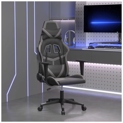 Sedia da Gaming Nera e Grigia in Similpelle - Foto 2