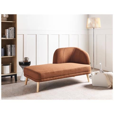 Chaise Longue Versione Destra Tanlay Tessuto Marrone Dorato - Foto 1