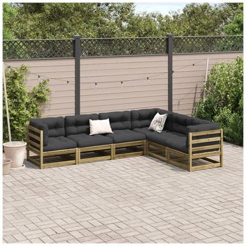 Set Divani da Giardino 6 pz in Legno Impregnato di Pino - Foto 9