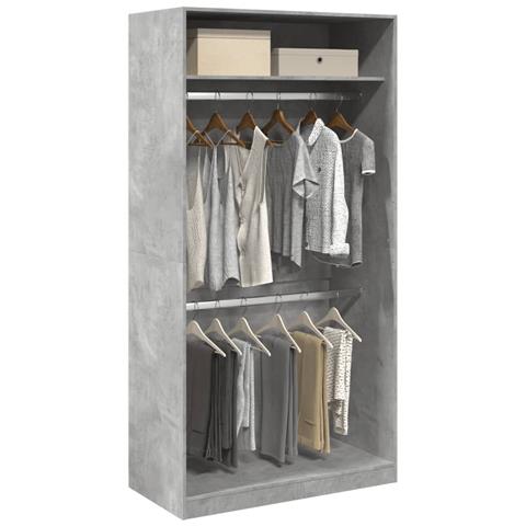Armadio Grigio Cemento 100x50x200 Cm In Legno Multistrato - Foto 1