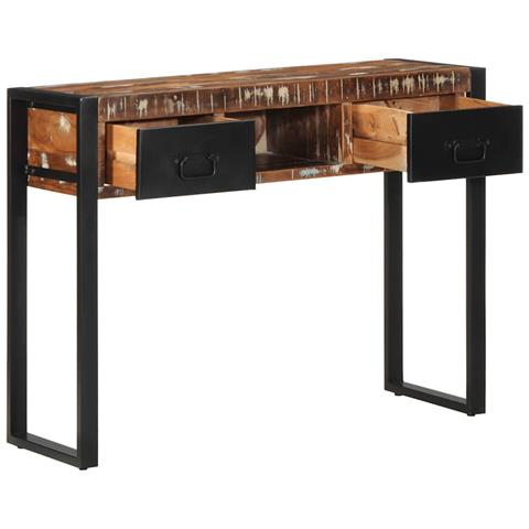 Tavolo Consolle Multicolore 100x35x75cm Legno Massello Recupero - Foto 3