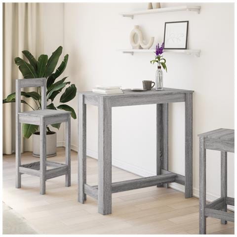 Tavolo Da Bar Grigio Sonoma 102x50x103,5cm In Legno Multistrato - Foto 3