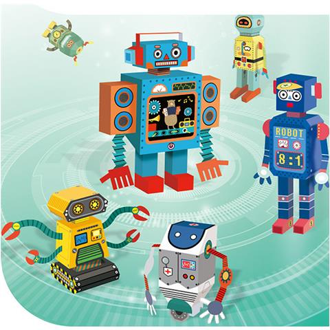 Kit Di Artigianato 3d In Carta Origami. Figure Robot Kingdom. - Foto 3