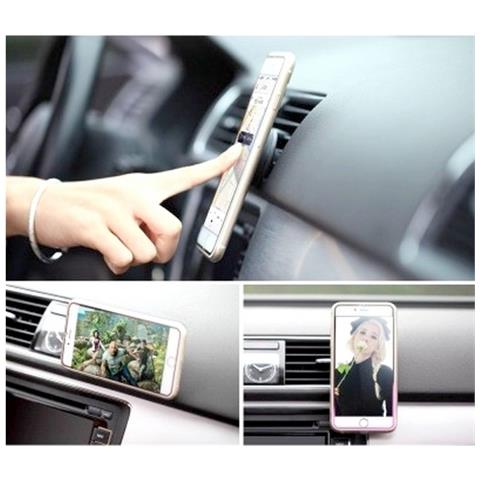 Supporto Auto Universale Magnetico Da Bocchetta Auto Orientabile Car Air Vent Silver Per Smartphone - Foto 5