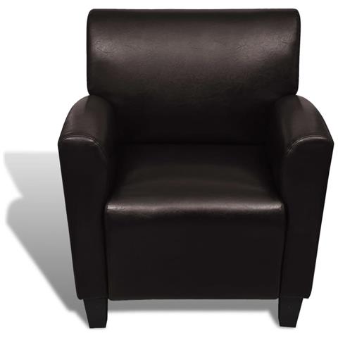 Poltrona Marrone Scuro In Similpelle - Foto 2