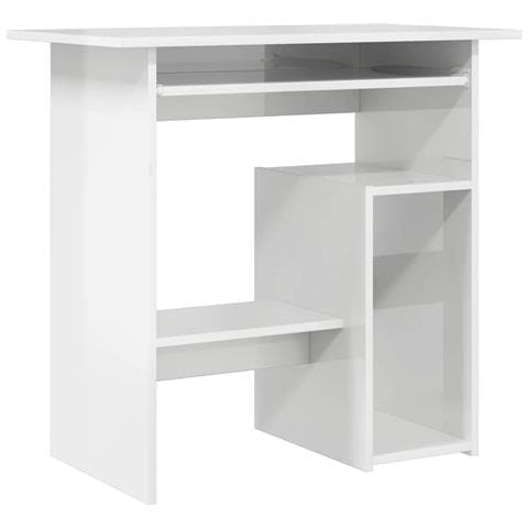 Lusso Casadino -  Scrivania Bianco Lucido 80x45x74 Cm In Legno Multistrato - Foto 1