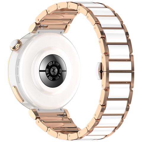 Cinturino In Ceramica Per Huawei Gt5 E Gt5 Pro - Misura Universale 18 Mm Pinkgold - Foto 2