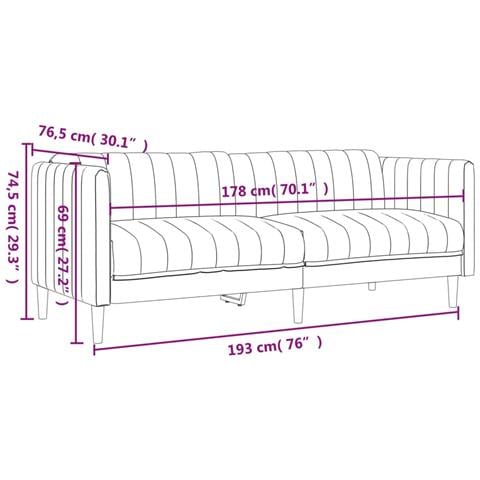 Set di Divani 3 pz Marrone in Tessuto - Foto 9
