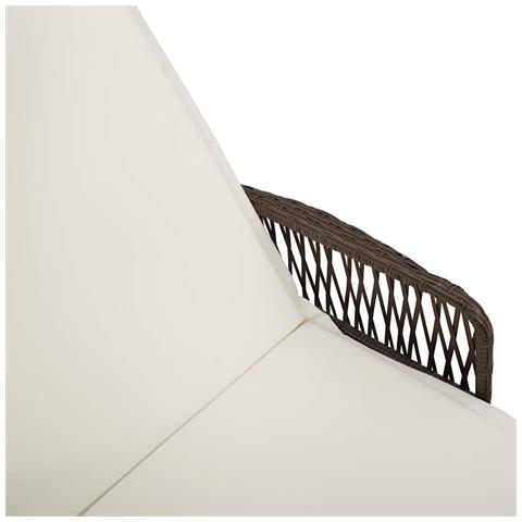 Lettino Prendisole Marrone e panna Rattan PE 157 x 55 x 92 cm - Foto 9