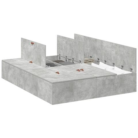 Struttura Letto con Contenitore  Grigio Cemento 150x200 cm - Foto 1