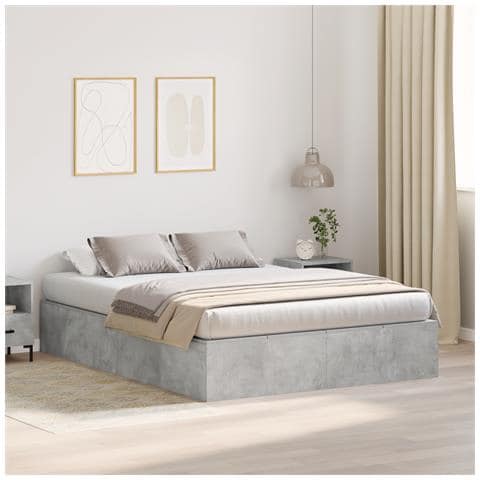 Struttura Letto con Contenitore  Grigio Cemento 150x200 cm - Foto 2