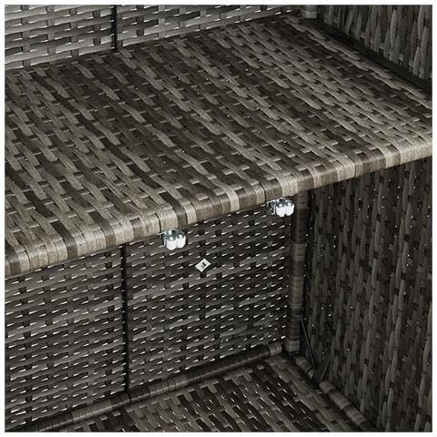 Armadio da Stoccaggio Grigio 100x36x102 cm Rattan - Foto 9