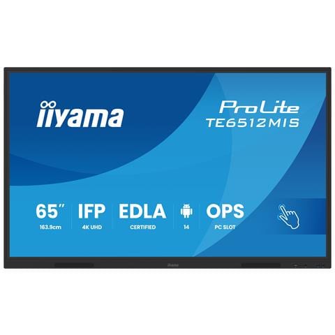 TE6512MIS-B4AG visualizzatore di messaggi Pannello piatto per segnaletica digitale 165,1 cm (65") LCD Wi-Fi 400 cd /m² 4K Ultra HD Nero Touch screen Processore integrato Android 11 24/7 - Foto 1