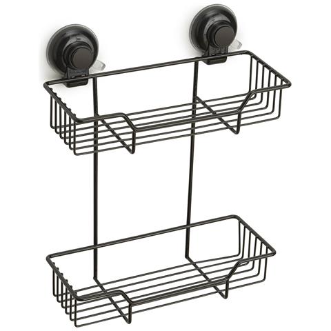 Portaoggetti Doppio Per Doccia In Filo Da Muro In Metallo E Resine Termoplastiche Ho19 Serie Hot Nero Matt - Foto 1