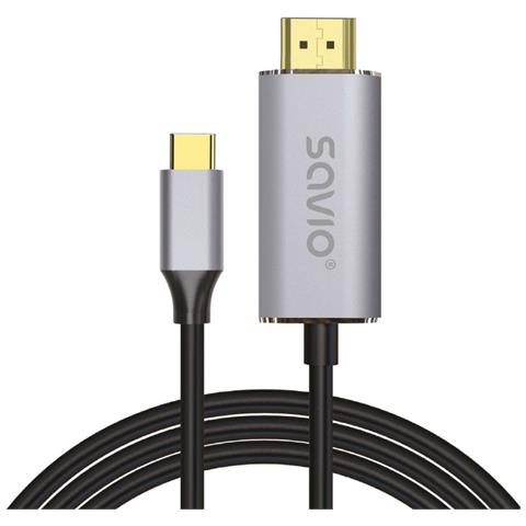 USB-C to HDMI 2.0B cable 2m silver / black gold tips CL-171 cavo HDMI USB C HDMI tipo A (Standard) Nero - Foto 5