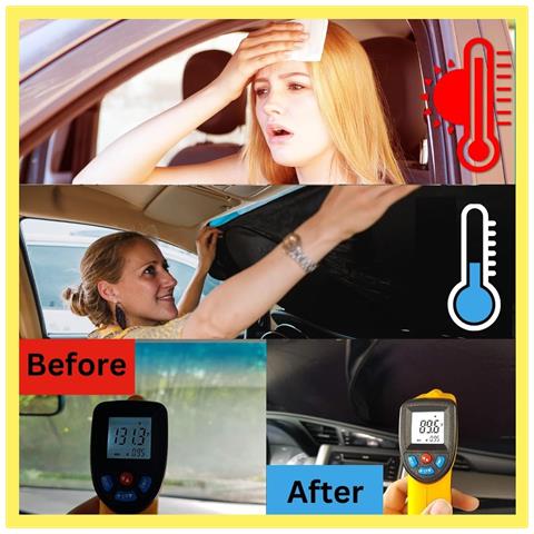 Parasole Per Auto Rivestito In Argento - Riflettore Di Calore Per Parabrezza, Protezione Uv - Foto 5