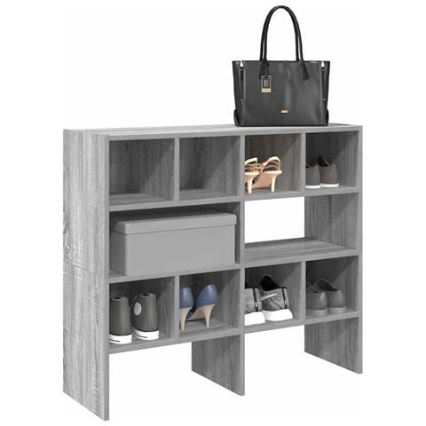 Scarpiere 2 pz Impilabili Grigio Sonoma 89,5x30x40 cm - Foto 2