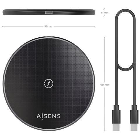 ASCH-15W1WC058-BK Caricabatterie per dispositivi mobili Smartphone Nero USB Carica wireless Interno - Foto 7