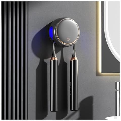 Sterilizzatore Smart Uv Per Spazzolini - Porta Spazzolino Elettrico Disezione Montato A Parete Blackash - Foto 2