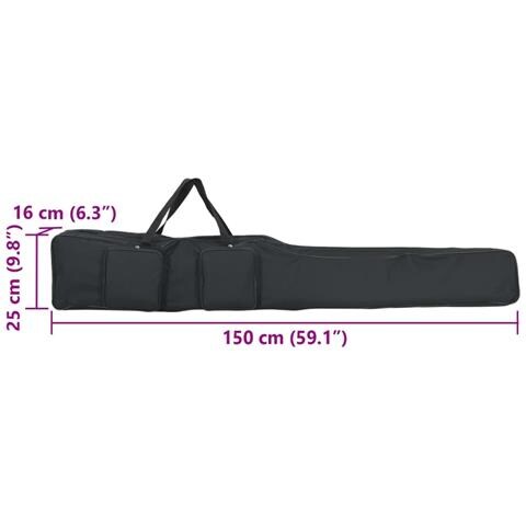 Borsa per Canna da Pesca Nera 150 cm in Tessuto Oxford - Foto 7