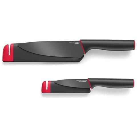 Set Di 2 Coltelli Slice And Sharpen Con Fodere Affilanti Integrate Design Pratico E Funzionale Ideale Per Tagli Precisi Colore Nero - Foto 2