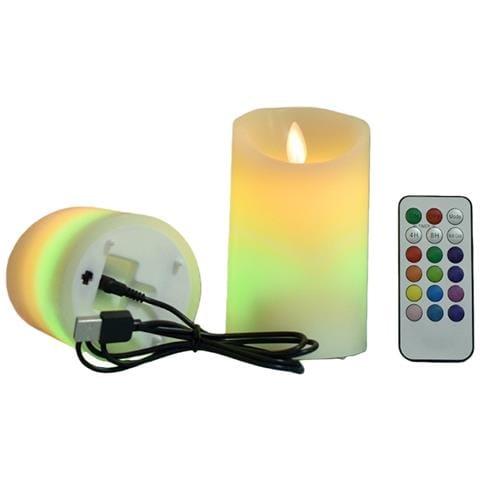 Candela Led Ricaricabile Senza Fiamma Con Telecomando - 7.5x18cm, Effetto Fiamma Oscillante - Foto 1