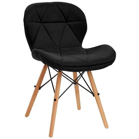 Poltrona cosmetica QS-186 in velluto nero - Foto 1