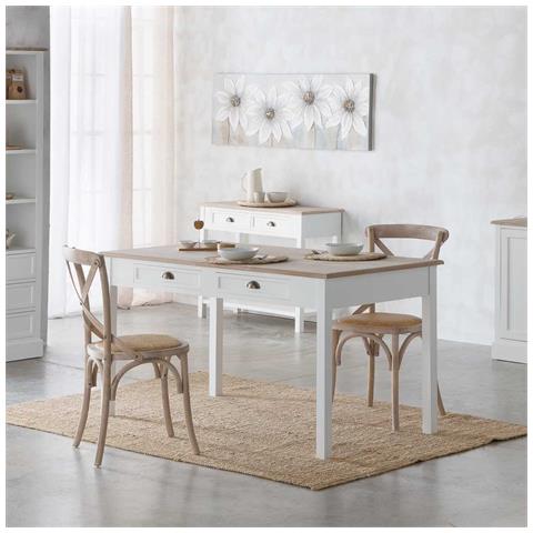 Tavolo In Legno Bianco 150x80x78h - Foto 2