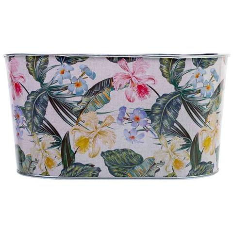 Cestino In Metallo Stampato A Fiori 22,5x13,7x11,3 B20x11 - Foto 2